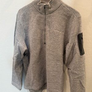 Eddie Bauer Men's Heather Gray Zip-Up Sweater